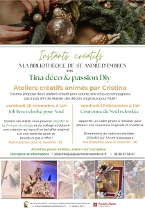Ateliers créatifs "Tina déco & passion Diy"